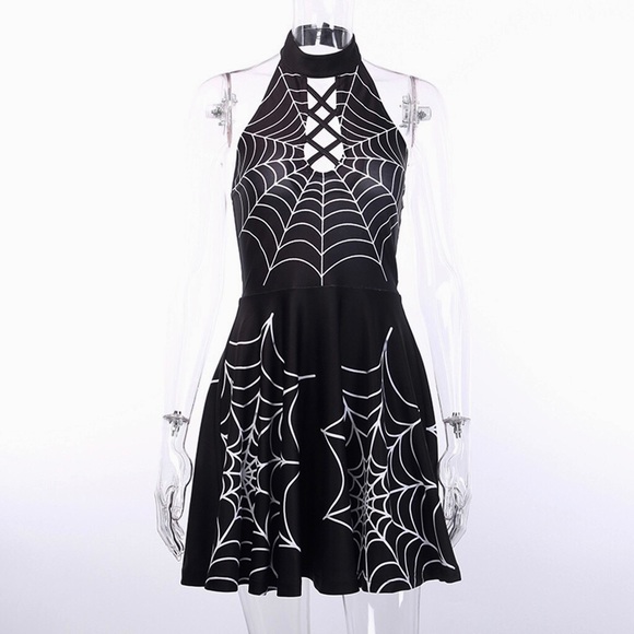 Black Widow Fit And Flare Mini Dress - Picture 2 of 8